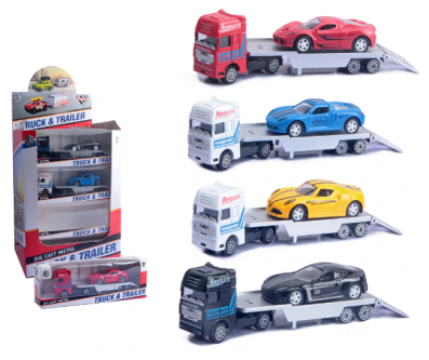 18.5cm Boxed Die-Cast Sports Car Transporter