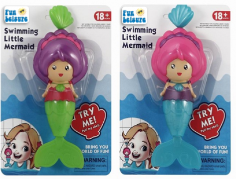 19cm Pull String Swimming Mermaid 2 Astd