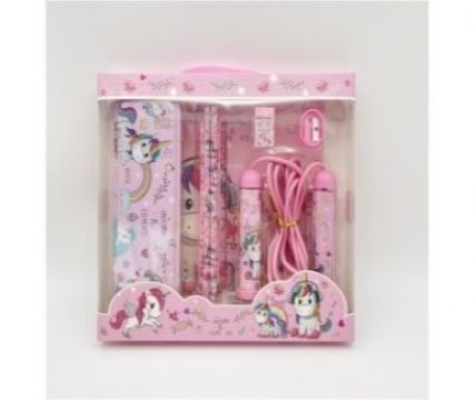 26cm Cute Unicorn Stationary Set & Skipping Rope