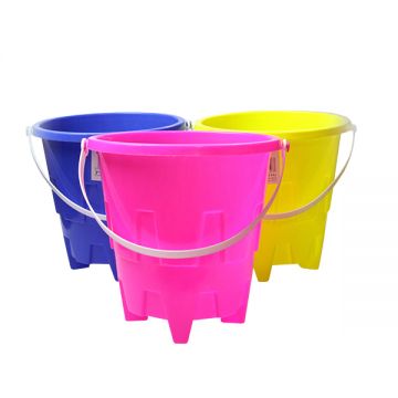 3 Assorted 8" Large Round Castle Bucket