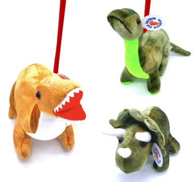 3 Assorted Large Plush Dinosaur With Lead