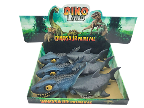30cm 2 ASST Full Hand Deluxe Dino Land Shark Puppet DM Gould Wholesale