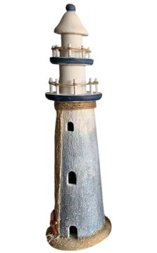 33cm Rustic Driftwood Sandblasted Ligthhouse