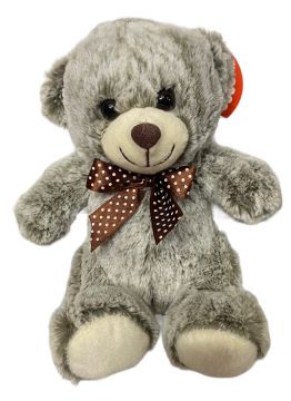 4 ASSTD 40cm Deluxe Soft Grey Fur Teddy