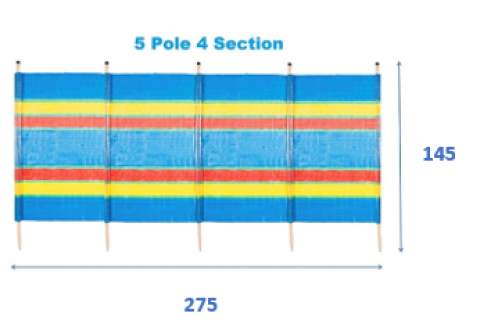 5 Pole, 4 Panel Tall Windbreak