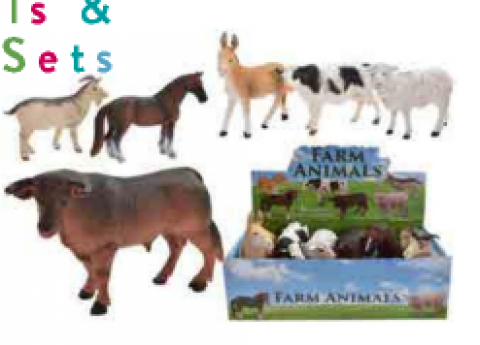 6 Astd 5" Farm Animal in Display