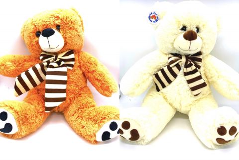 60cm 2 Assorted Plush Bear With Scarf