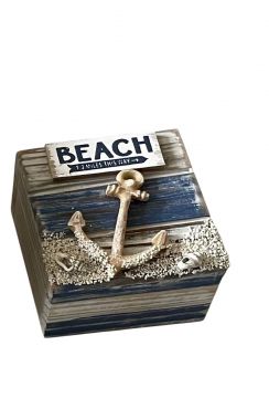 8cm Rustic Driftwood Wooden Box