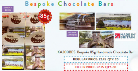 Bespoke 85g Handmade Chocolate Bar