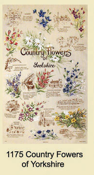 Yorkshire Country Flowers Tea Towel