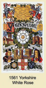 Yorkshire White Rose Tea Towel