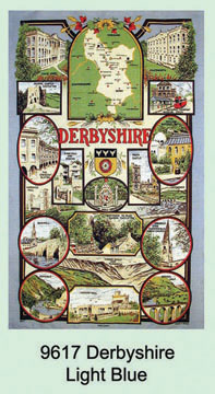 Derbyshire Light Blue Tea Towel