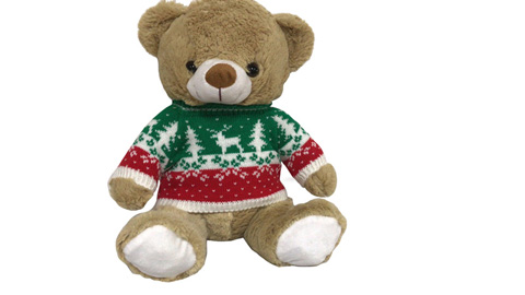 12” (30cm) Plush Bear with Christmas Jumper
