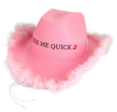 Kiss Me Quick Pink Cowboy Hat
