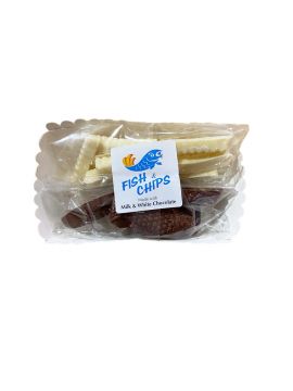 Milk and White Chocolate Fish and Chips