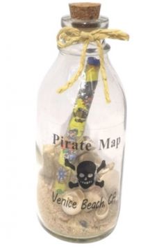 12cm Pirate Map & Sand/ Shells in Bottle
