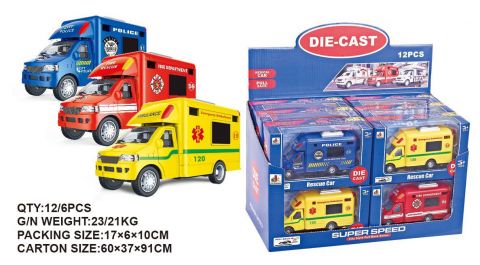 13cm 3 Assorted Emergency Vehicles