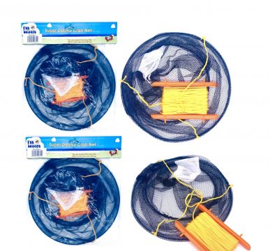 12"/ 30cm 2 Ring Crab Drop Net with Line and Bait Bag
