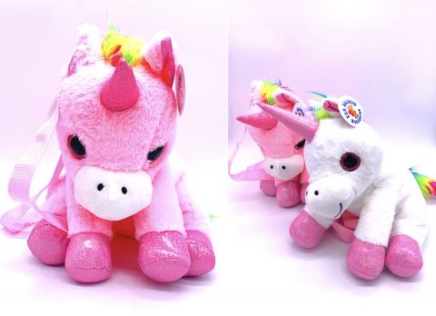 30cm 2 Assorted Plush Unicorn Backpack