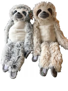 40cm 2 Assorted Plush Sloth With Velcro Hands And Feet