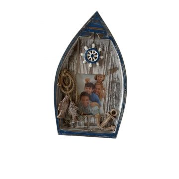 6" Rustic Driftwood Boat Photo Frame