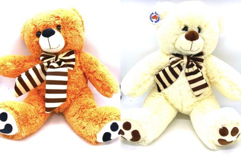 60cm 2 Assorted Plush Bear With Scarf