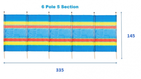 6 Pole, 5 Panel Tall Windbreak