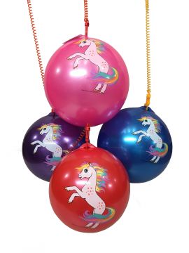 23cm / 9" Unicorn Ball With Plastic Clip Keychain