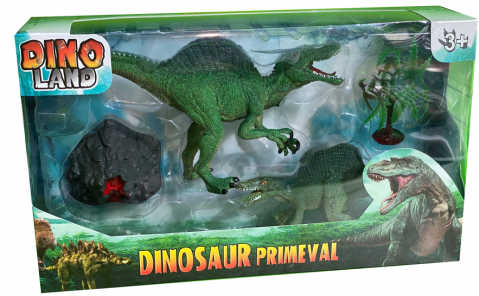 Dino Set with Volcano & Trees