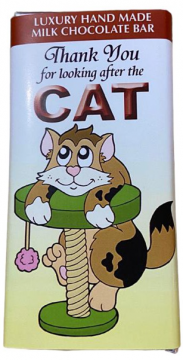 Handmade Milk Chocolate Bar - Thank You For Looking After My Cat