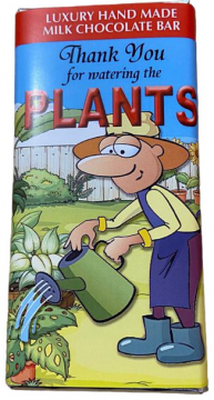 Handmade Milk Chocolate Bar - Thank You For Looking After My Plants