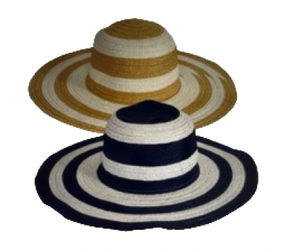 Ladies Striped Straw Hat