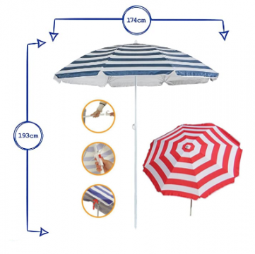 Parasol - Tiltable, UV, 8-Rib, 180cm