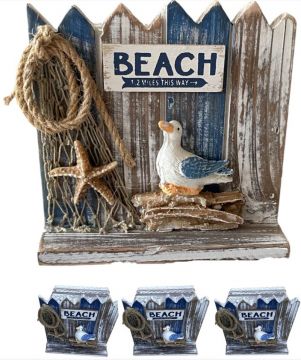 Rustic Driftwood Seagull Scene Set 4 Coasters