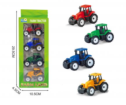 Set of 4 Farm Land Collector Tractors