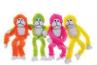 4 Asst. Colourful Monkey with Velcro Hands