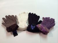 Ladies Fur Cuff Glove Assorted Colours Or Plain Black