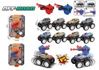 10cm Wheelz Die Cast Monster Tank Truck on Blister Card