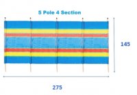 5 Pole, 4 Panel Tall Windbreak