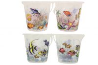 8" Clear Sealife Print Bucket BU282