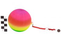 23cm / 9" Neon Rainbow Ball with Keychain