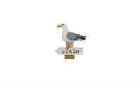 8cm Resin Seagull on Driftwood Stump Magnet