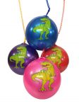 23cm / 9" Dinosaur Ball With Plastic Clip Keychain