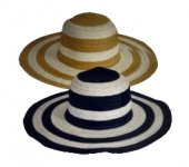 Ladies Striped Straw Hat
