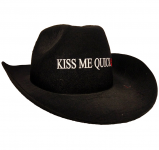 Kiss Me Quick Black Cowboy Hat