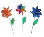 Astd Wooden Shafted Garden Windmill 16cm x 47cm